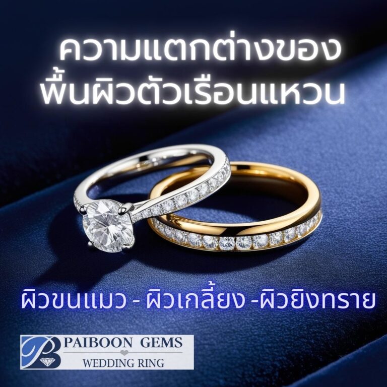 ความแตกต่างของพื้นผิวตัวเรือนแหวน (ขนแมว, เกลี้ยง, ยิงทราย)