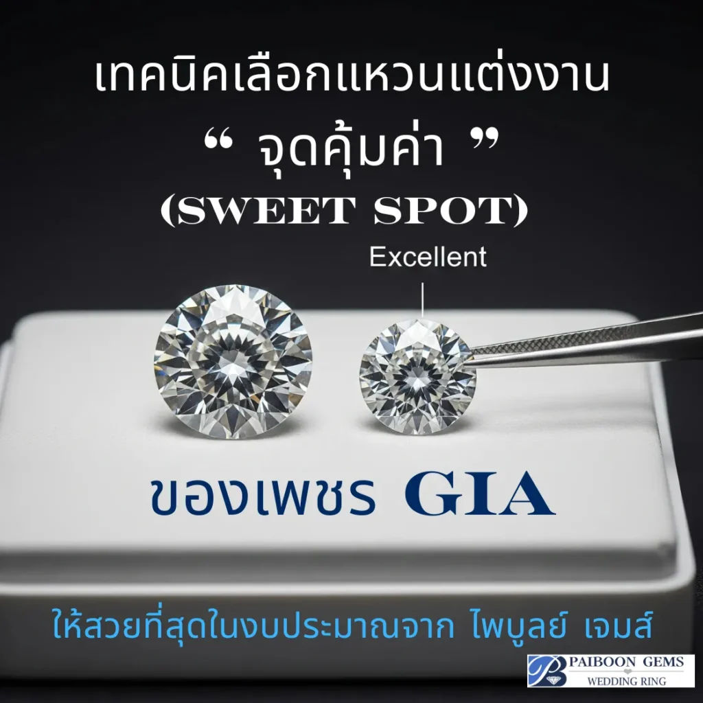 ค้นหา "จุดคุ้มค่า" (Sweet Spot) ของเพชร GIA: เทคนิคเลือก แหวนแต่งงาน ให้สวยที่สุดในงบจาก ไพบูลย์ เจมส์